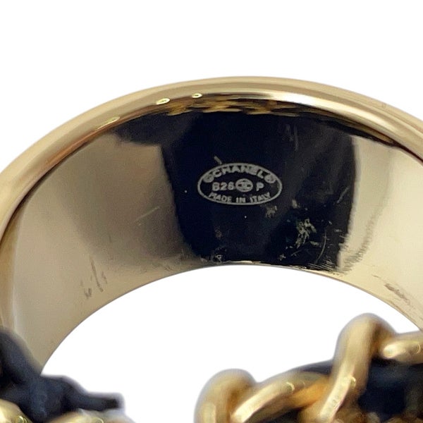 シャネル リング ココマーク レザー メタル リングサイズ約13号 B26 P ABH133 CHANEL 指輪