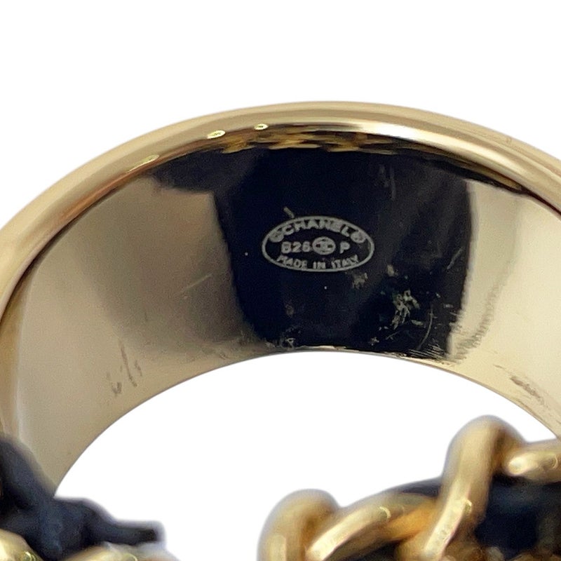 シャネル リング ココマーク レザー メタル リングサイズ約13号 B26 P ABH133 CHANEL 指輪