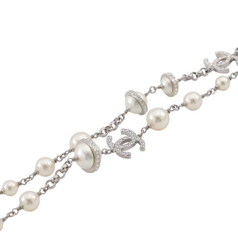 シャネル ネックレス ココマーク フェイクパール ラインストーン A17 K CHANEL ロングネックレス