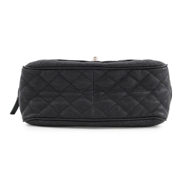 シャネル チェーンショルダーバッグ マトラッセ ココマーク キャビアスキン CHANEL 黒