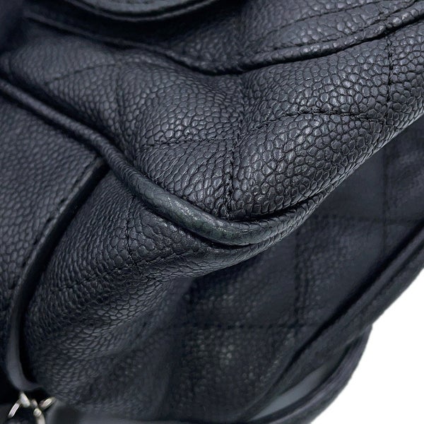 シャネル チェーンショルダーバッグ マトラッセ ココマーク キャビアスキン CHANEL 黒