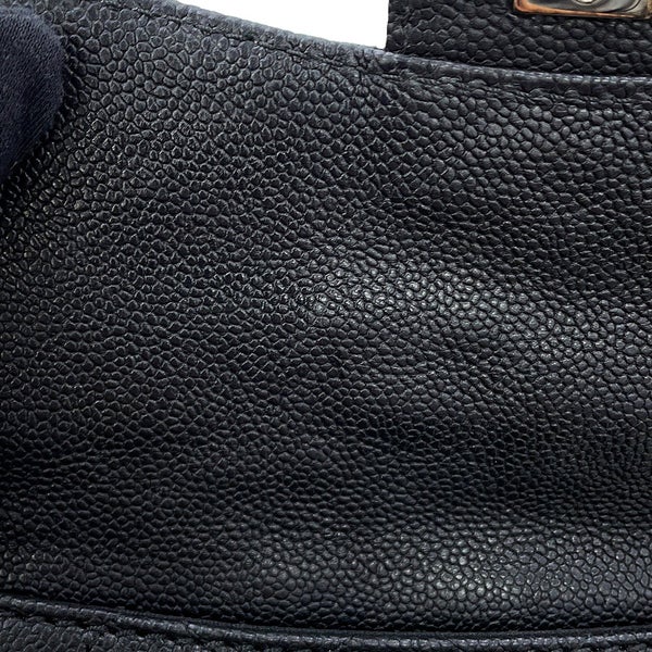 シャネル チェーンショルダーバッグ マトラッセ ココマーク キャビアスキン CHANEL 黒