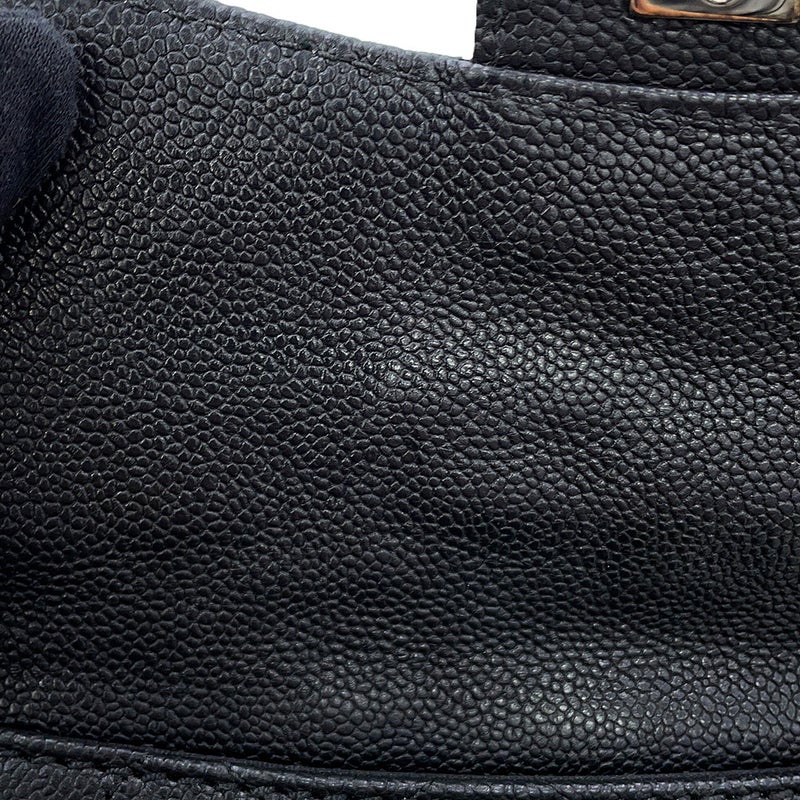 シャネル チェーンショルダーバッグ マトラッセ ココマーク キャビアスキン CHANEL 黒