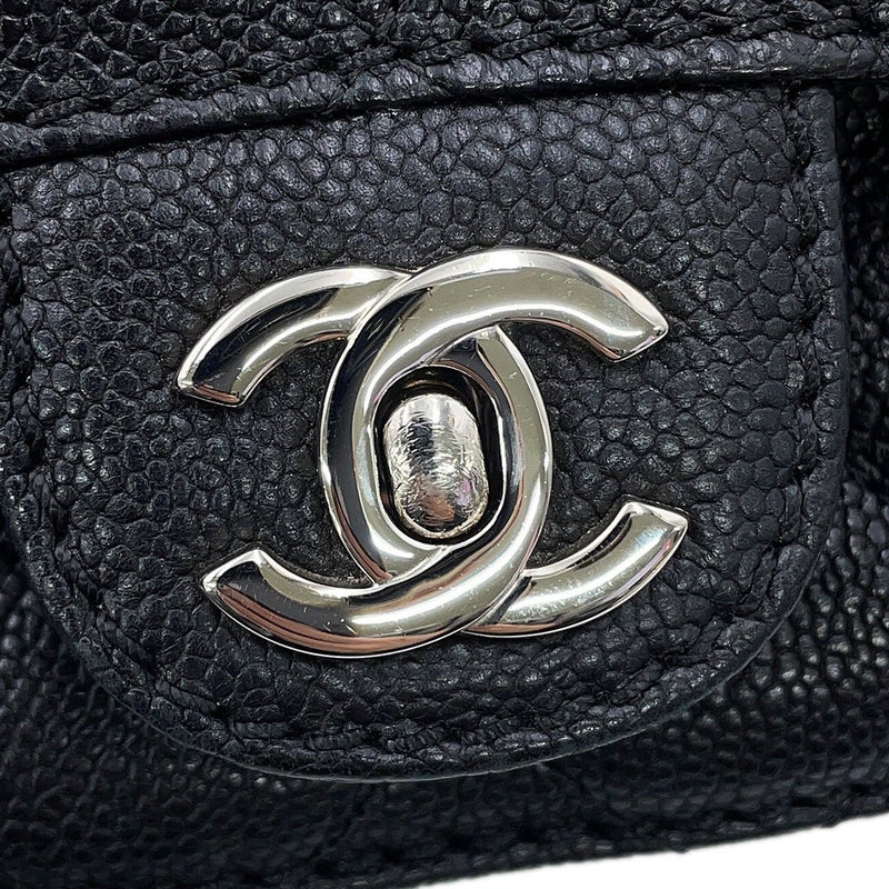 シャネル チェーンショルダーバッグ マトラッセ ココマーク キャビアスキン CHANEL 黒