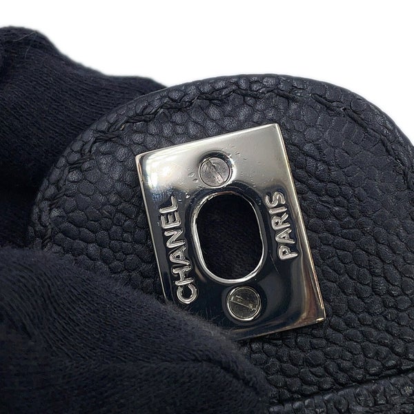 シャネル チェーンショルダーバッグ マトラッセ ココマーク キャビアスキン CHANEL 黒