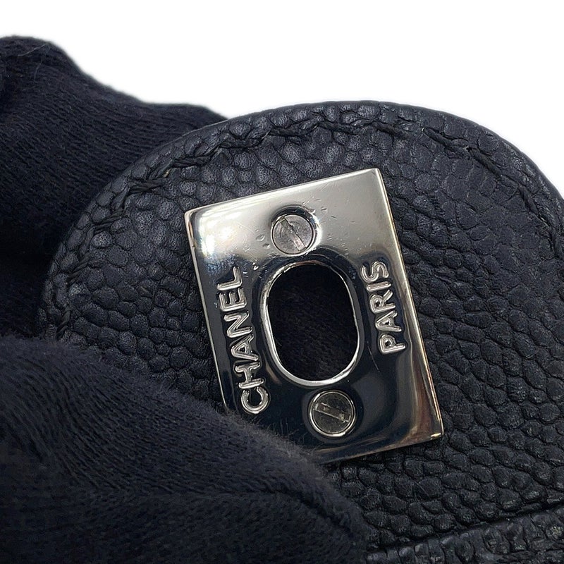 シャネル チェーンショルダーバッグ マトラッセ ココマーク キャビアスキン CHANEL 黒