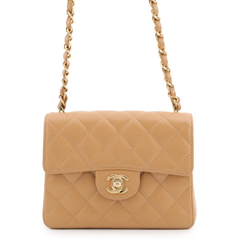シャネル チェーンショルダーバッグ ミニ マトラッセ ココマーク シングルチェーン キャビアスキン A01115 CHANEL ミニマト