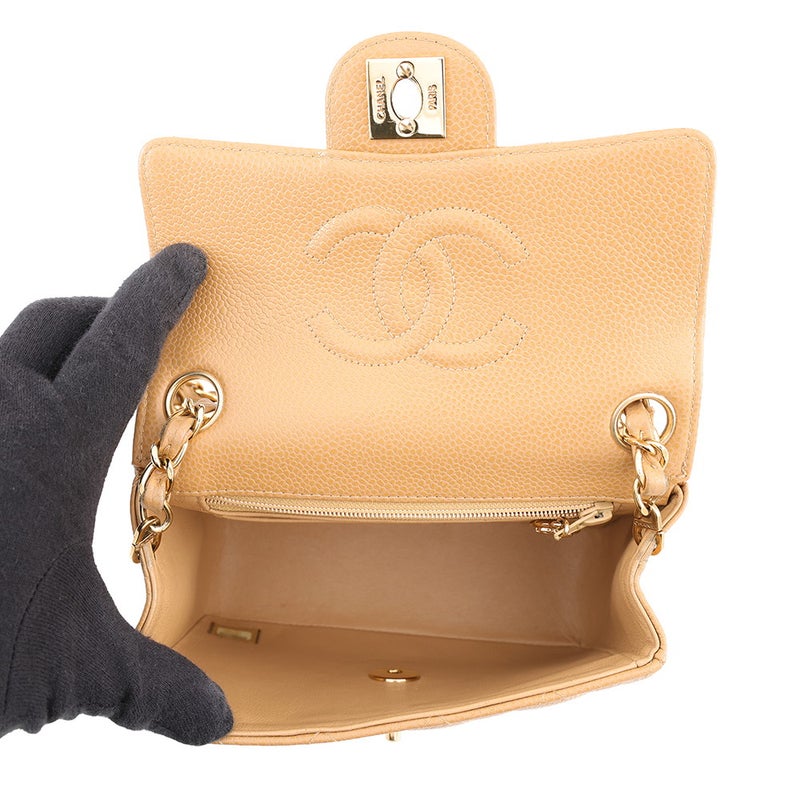 シャネル チェーンショルダーバッグ ミニ マトラッセ ココマーク シングルチェーン キャビアスキン A01115 CHANEL ミニマト