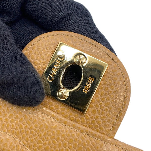 シャネル チェーンショルダーバッグ ミニ マトラッセ ココマーク シングルチェーン キャビアスキン A01115 CHANEL ミニマト