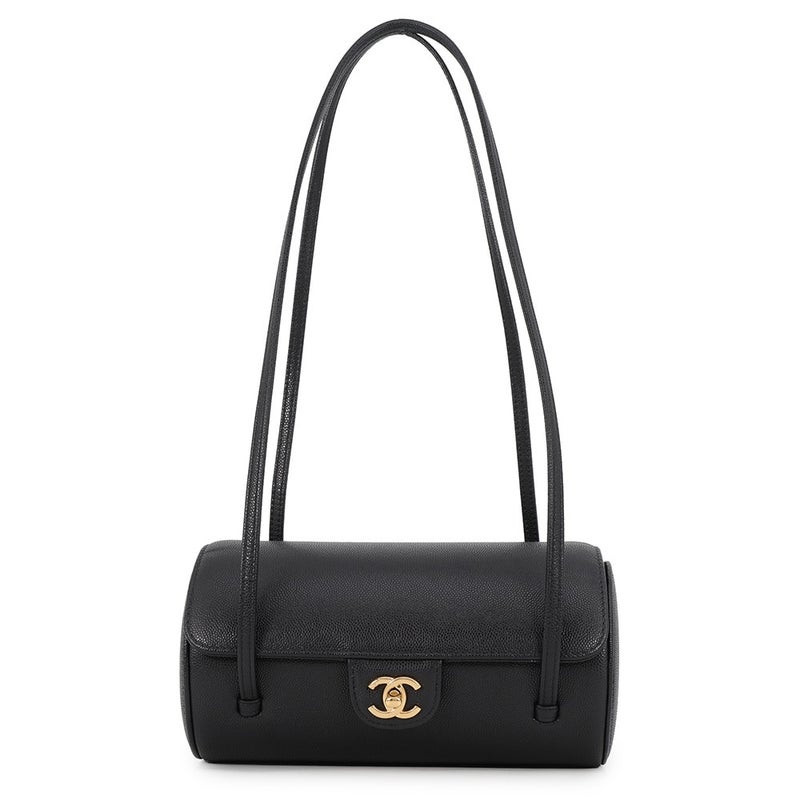 シャネル ショルダーバッグ ココマーク スモール ボーリングバッグ キャビアスキン AS6143 CHANEL 黒