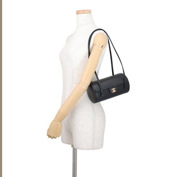 シャネル ショルダーバッグ ココマーク スモール ボーリングバッグ キャビアスキン AS6143 CHANEL 黒