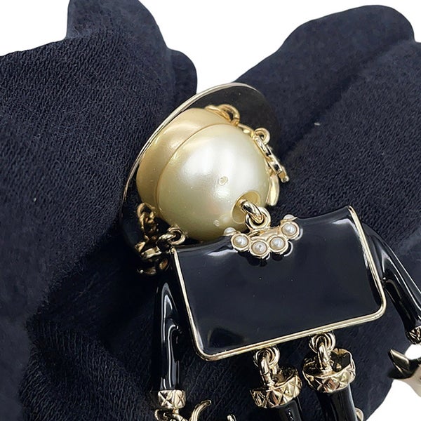 シャネル キーホルダー マドモアゼル ガブリエル フェイクパール メタル B25B ABG014 CHANEL チャーム 黒