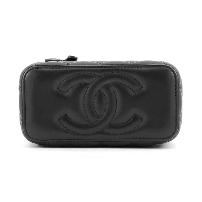 シャネル チェーンショルダーバッグ マトラッセ ココマーク ココボール バニティバッグ ラムスキン AP2303 CHANEL 黒