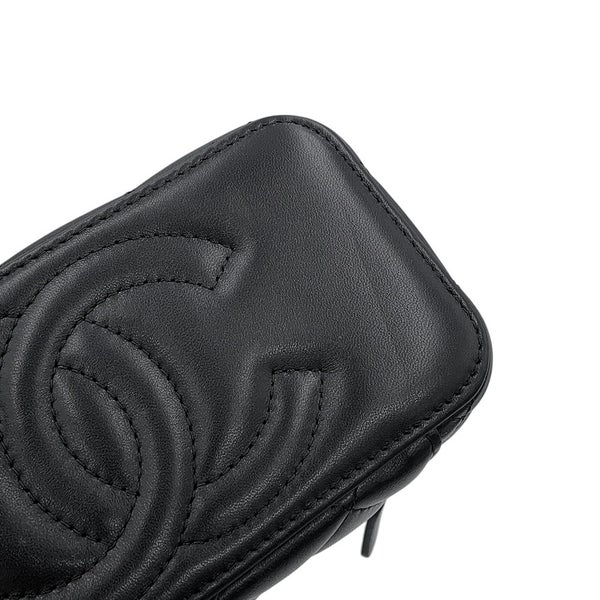 シャネル チェーンショルダーバッグ マトラッセ ココマーク ココボール バニティバッグ ラムスキン AP2303 CHANEL 黒