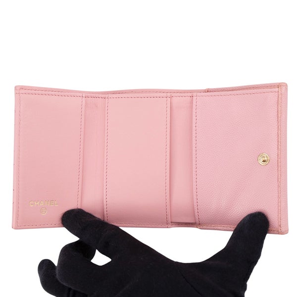 シャネル 三つ折り財布 マトラッセ ココマーク クラシック スモール フラップ ウォレット キャビアスキン AP0230 CHANEL