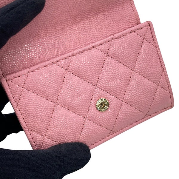 シャネル 三つ折り財布 マトラッセ ココマーク クラシック スモール フラップ ウォレット キャビアスキン AP0230 CHANEL