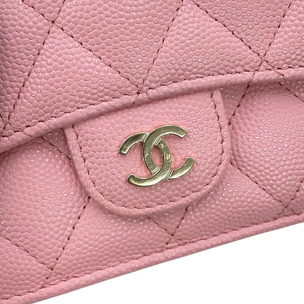シャネル 三つ折り財布 マトラッセ ココマーク クラシック スモール フラップ ウォレット キャビアスキン AP0230 CHANEL