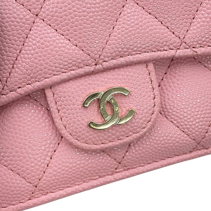 シャネル 三つ折り財布 マトラッセ ココマーク クラシック スモール フラップ ウォレット キャビアスキン AP0230 CHANEL