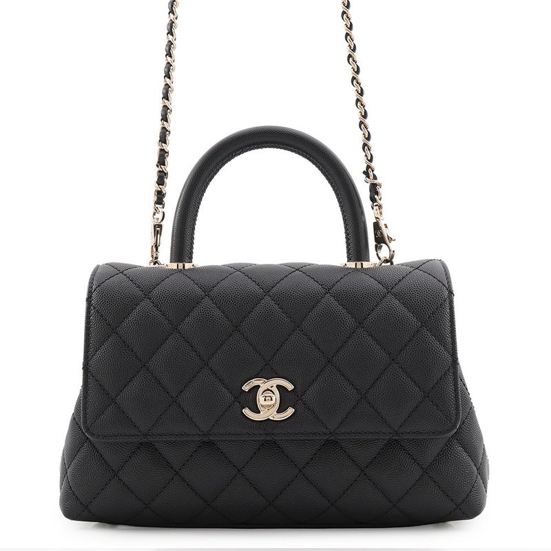 シャネル ハンドバッグ マトラッセ ココマーク ココハンドル キャビアスキン A92990 CHANEL 2wayショルダーバッグ 黒