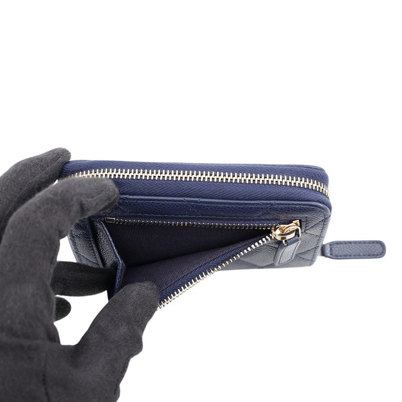 シャネル 二つ折り財布 マトラッセ ココマーク スモールウォレット キャビアスキン AP4652 CHANEL
