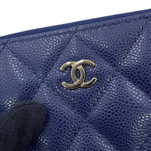 シャネル 二つ折り財布 マトラッセ ココマーク スモールウォレット キャビアスキン AP4652 CHANEL