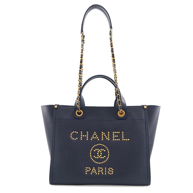 シャネル トートバッグ ドーヴィル ショッピングバッグ ココマーク スタッズ キャビアスキン A57069 CHANEL 2way