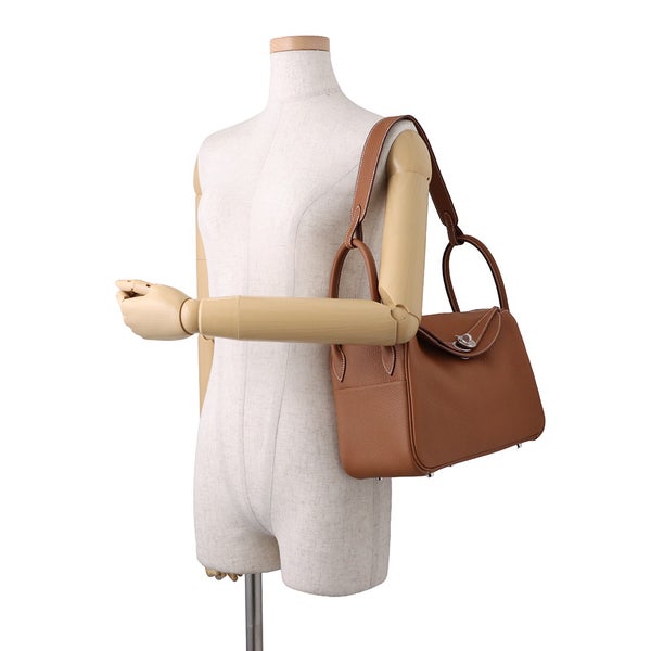エルメス ハンドバッグ リンディ26  ゴールド/シルバー金具 トリヨンクレマンス G刻印 HERMES 2way