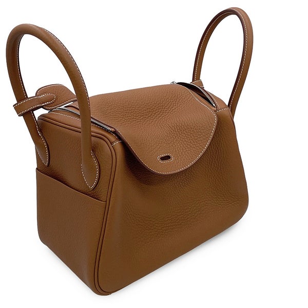エルメス ハンドバッグ リンディ26  ゴールド/シルバー金具 トリヨンクレマンス G刻印 HERMES 2way