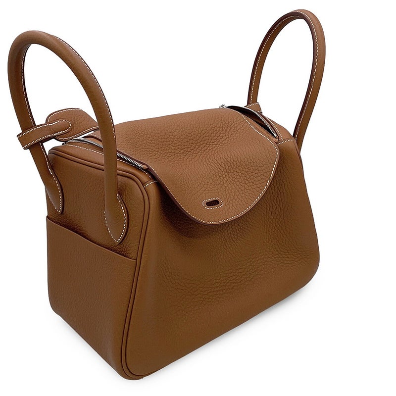 エルメス ハンドバッグ リンディ26  ゴールド/シルバー金具 トリヨンクレマンス G刻印 HERMES 2way