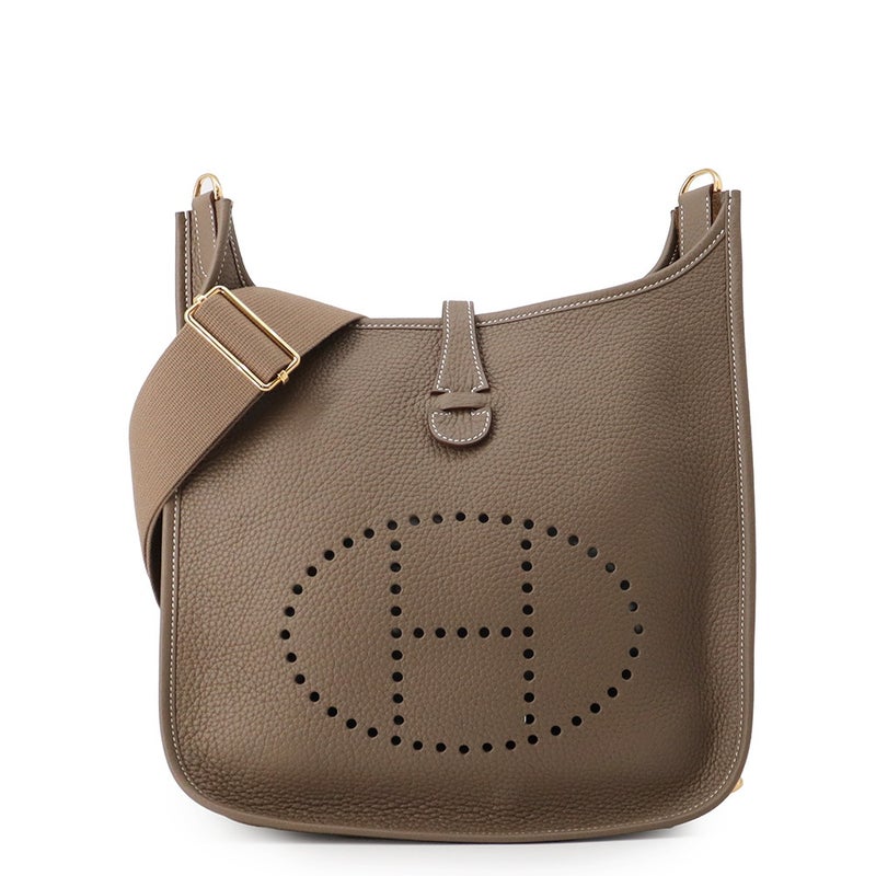 エルメス ショルダーバッグ エブリン3 PM エトゥープ/ゴールド金具 トリヨンクレマンス G刻印 HERMES Evelyne