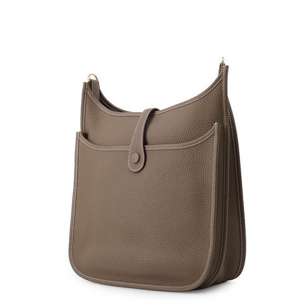 エルメス ショルダーバッグ エブリン3 PM エトゥープ/ゴールド金具 トリヨンクレマンス G刻印 HERMES Evelyne