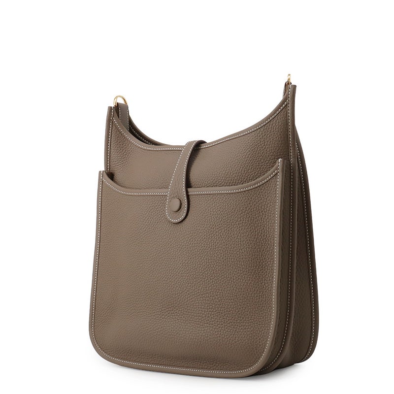 エルメス ショルダーバッグ エブリン3 PM エトゥープ/ゴールド金具 トリヨンクレマンス G刻印 HERMES Evelyne