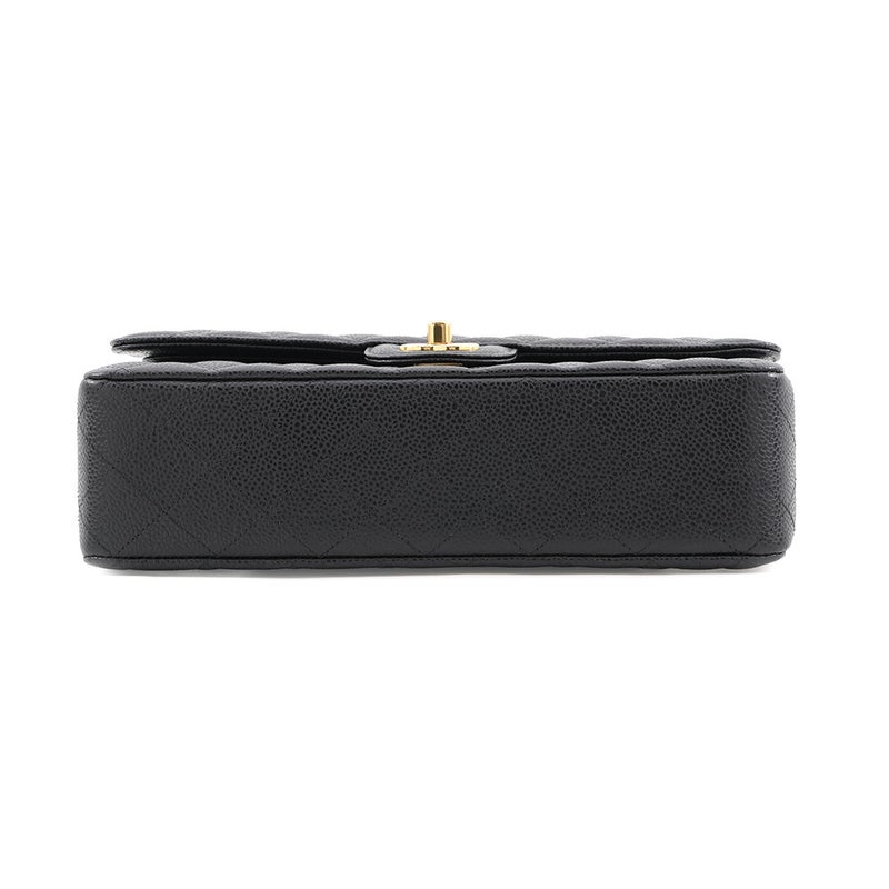 シャネル チェーンショルダーバッグ マトラッセ25 ココマーク ダブルチェーン キャビアスキン A01112 CHANEL 黒