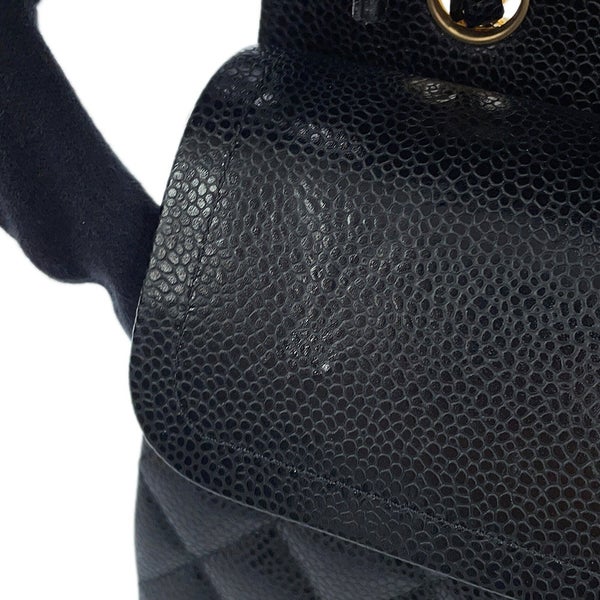 シャネル チェーンショルダーバッグ マトラッセ25 ココマーク ダブルチェーン キャビアスキン A01112 CHANEL 黒