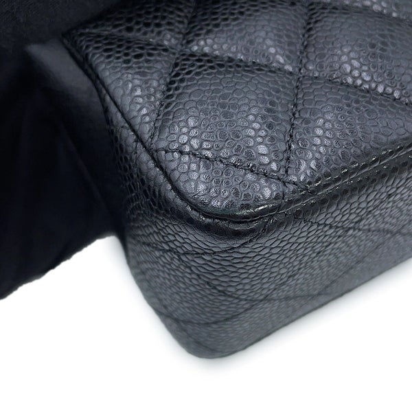シャネル チェーンショルダーバッグ マトラッセ25 ココマーク ダブルチェーン キャビアスキン A01112 CHANEL 黒