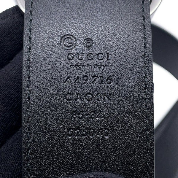 グッチ べルト レザー サイズ85 449716 GUCCI メンズ 黒 アウトレット品
