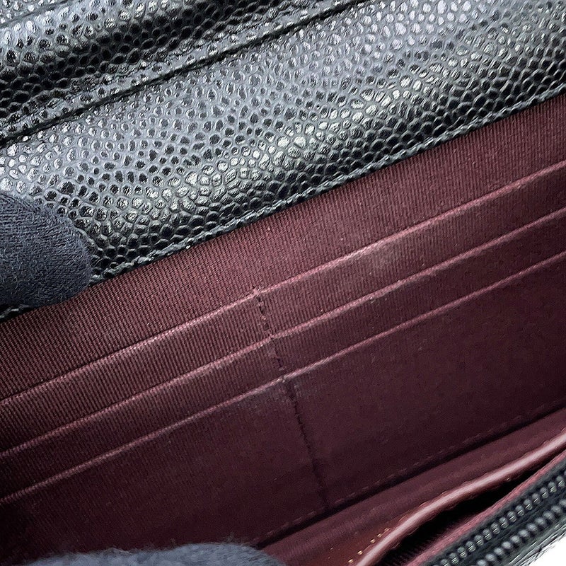 シャネル チェーンウォレット クラシック マトラッセ ココマーク キャビアスキン AP0250 CHANEL 財布 黒