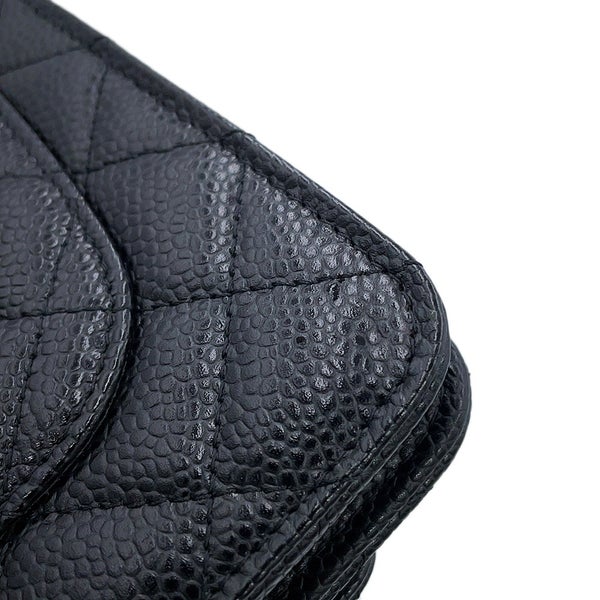 シャネル チェーンウォレット クラシック マトラッセ ココマーク キャビアスキン AP0250 CHANEL 財布 黒