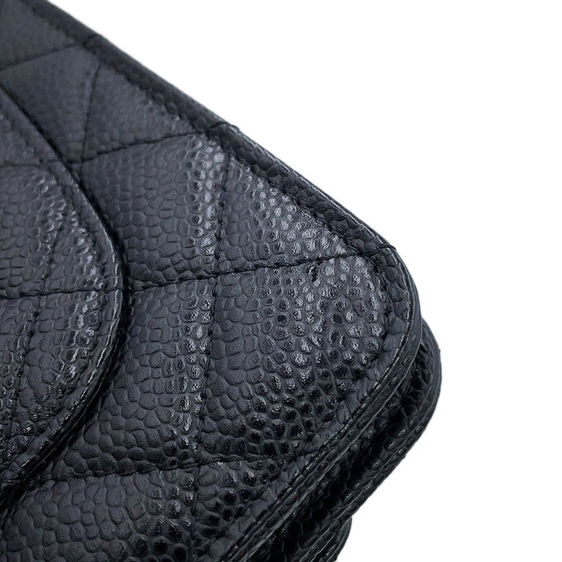 シャネル チェーンウォレット クラシック マトラッセ ココマーク キャビアスキン AP0250 CHANEL 財布 黒