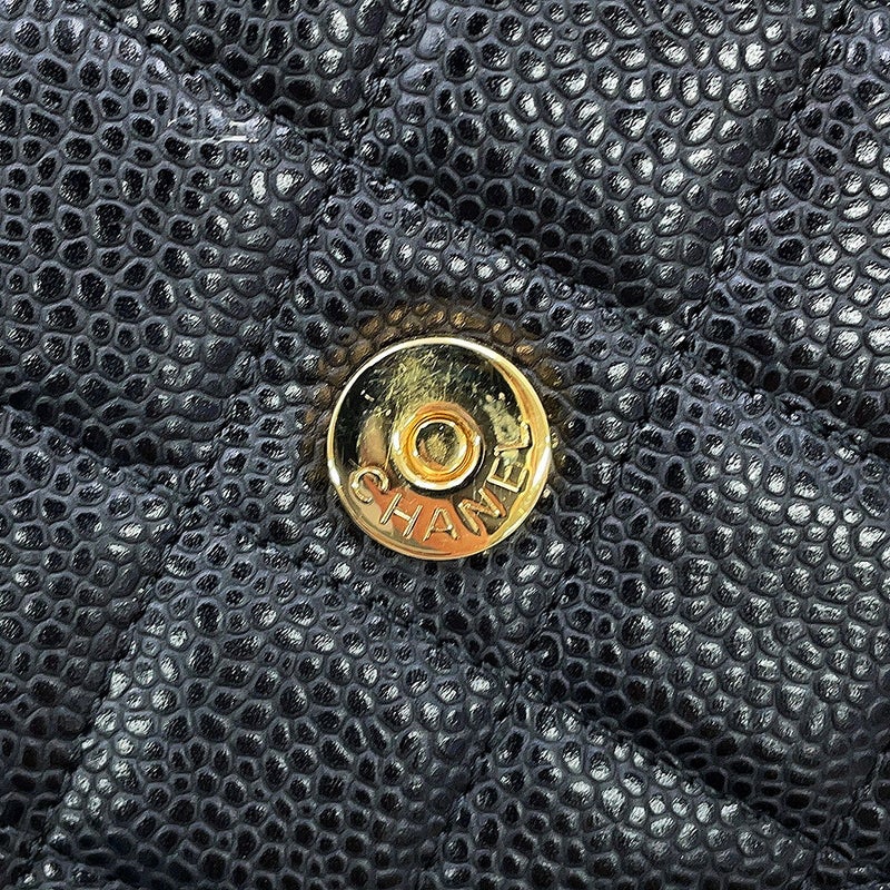 シャネル チェーンウォレット クラシック マトラッセ ココマーク キャビアスキン AP0250 CHANEL 財布 黒
