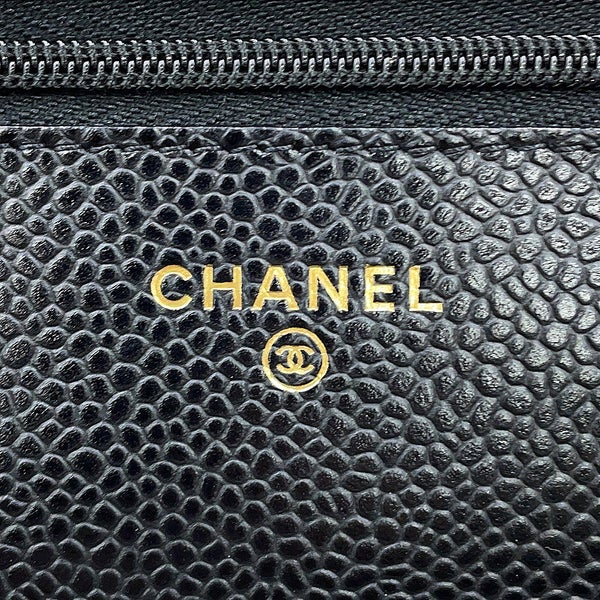 シャネル チェーンウォレット クラシック マトラッセ ココマーク キャビアスキン AP0250 CHANEL 財布 黒