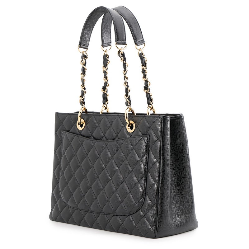 シャネル チェーントートバッグ マトラッセ ココマーク GSTトート キャビアスキン A50995 CHANEL 黒