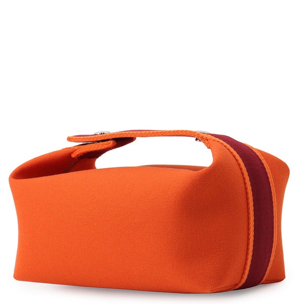 エルメス ポーチ ブリッド・ア・ブラックPM オランジュ・フー/シルバー金具 キャンバス HERMES バッグ 小物入れ