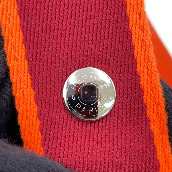 エルメス ポーチ ブリッド・ア・ブラックPM オランジュ・フー/シルバー金具 キャンバス HERMES バッグ 小物入れ