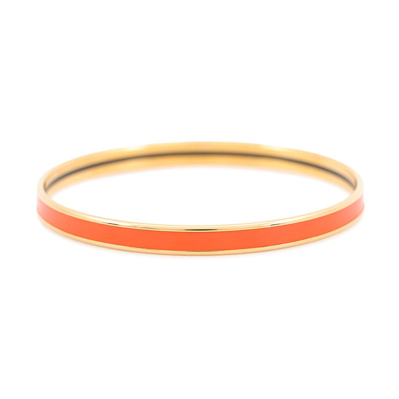 エルメス バングル エナメルブレスレット ユニ オレンジ/ゴールド金具 HERMES アクセサリー