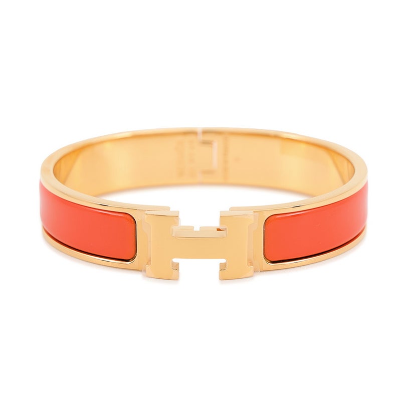 エルメス ブレスレット クリックH クリッククラックPM オレンジ/ゴールド金具 HERMES アクセサリー
