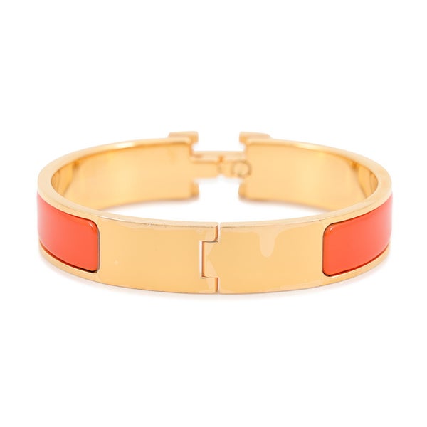 エルメス ブレスレット クリックH クリッククラックPM オレンジ/ゴールド金具 HERMES アクセサリー