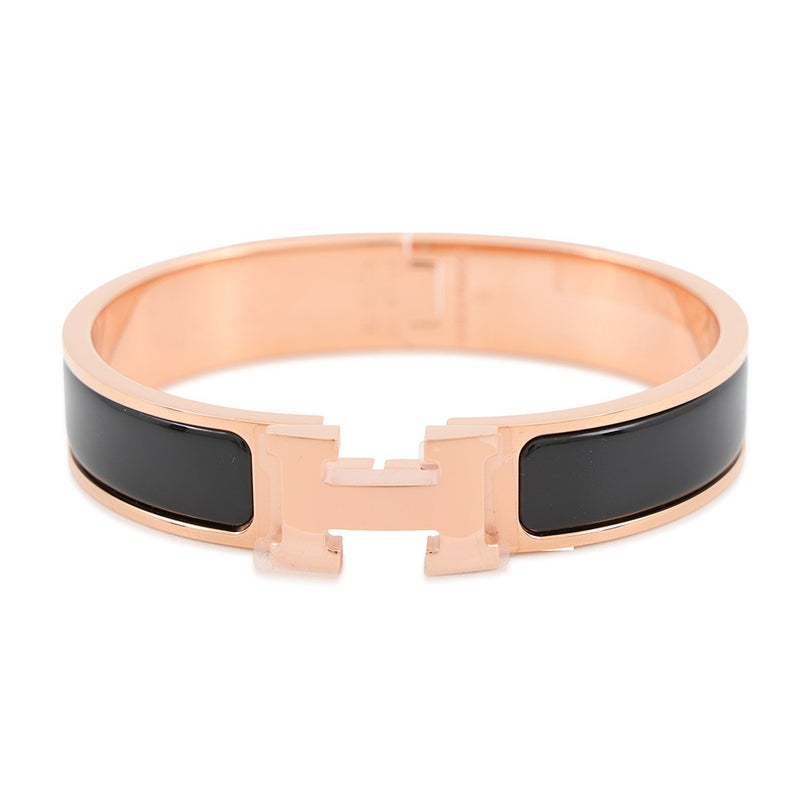 エルメス ブレスレット クリックH クリッククラックPM ブラック/ピンクゴールド金具 HERMES アクセサリー 黒