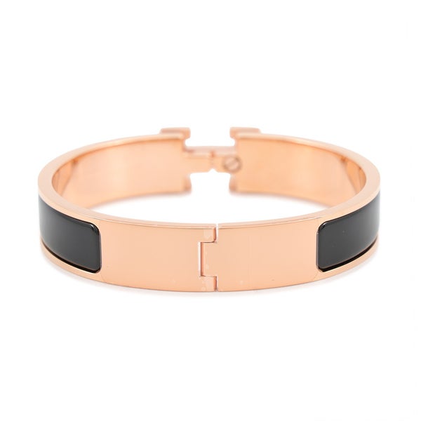 エルメス ブレスレット クリックH クリッククラックPM ブラック/ピンクゴールド金具 HERMES アクセサリー 黒