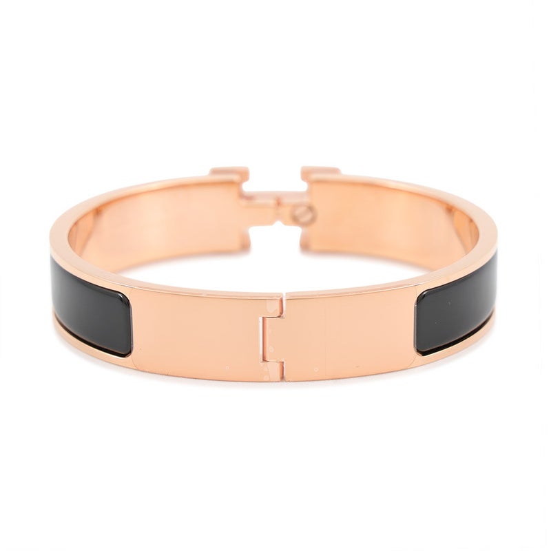 エルメス ブレスレット クリックH クリッククラックPM ブラック/ピンクゴールド金具 HERMES アクセサリー 黒
